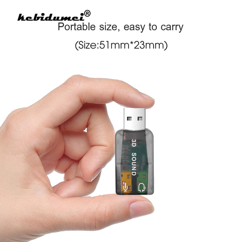 Kebidumei-tarjeta de sonido USB 5,1 para ordenador portátil, adaptador de canal de Audio, interfaz de altavoz, micrófono de 3,5mm, 3D ► Foto 1/6