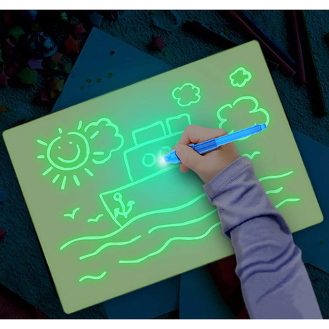 Divertido tablero de dibujo que brilla en la oscuridad para niños, pintura luminosa, juguete educativo, iluminar, dibujar, Juguetes ► Foto 1/6