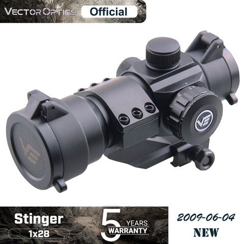 Mira telescópica de punto rojo Stinger 1x28, mira de Rifle con reflejo de caza para AR .223 7,62, apta para Picatinny Weaver de 21mm ► Foto 1/6