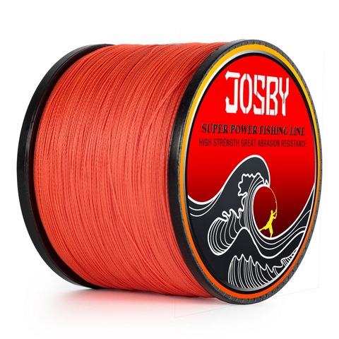 JOSBY-Cuerda de Pesca de carpa, 4 hebras, 1000M, hilo de pescar de PE trenzado, Color naranja, Multicolor ► Foto 1/6