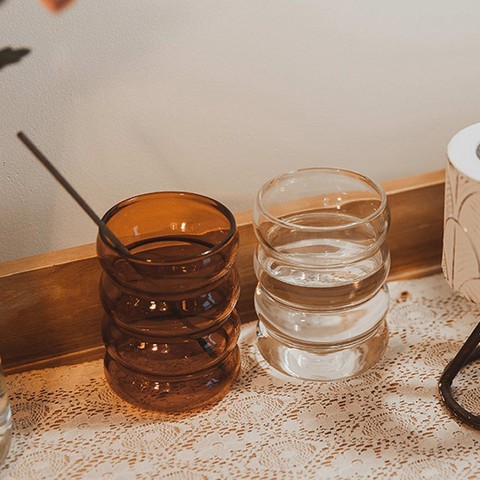 Botella de agua creativa con forma de onda, vaso de cristal resistente al calor, para cerveza, taza de té, café, zumo, té de la leche, hogar, café, regalo para beber ► Foto 1/6