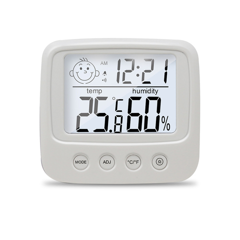 Termómetro Digital LCD higrómetro reloj despertador interior medidor electrónico de temperatura y humedad Monitor Mini estación meteorológica ► Foto 1/6