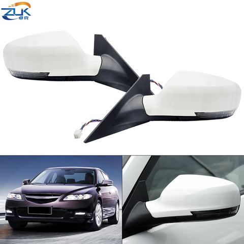 ZUK 2 uds coche Retrovisor exterior espejo lateral de la Asamblea para Mazda 6 GG 2013 de 2014 de 2015 con calefacción de luz LED eléctrico plegable ► Foto 1/2