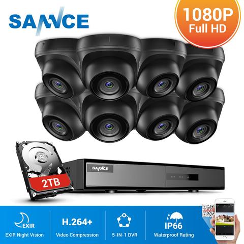 SANNCE-Sistema de videovigilancia DVR 1080N, 8 Uds., 1080P, cámaras de seguridad en Domo IR para interior, impermeable, vídeo de exterior, Kit CCTV ► Foto 1/6