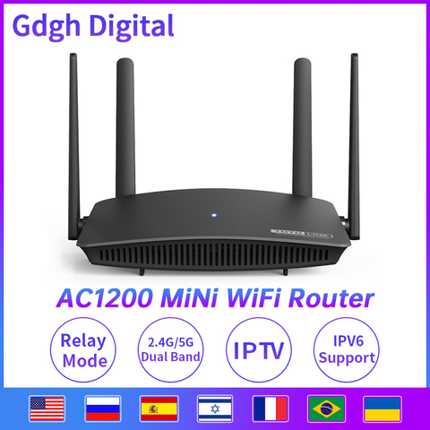 TOTOLINK A720R 1200Mbps WIFI Router puerto completo de 2,4 GHz/5GHz Wifi repetidor de 4 * 6dBi antenas externas soporte IPTV ► Foto 1/6