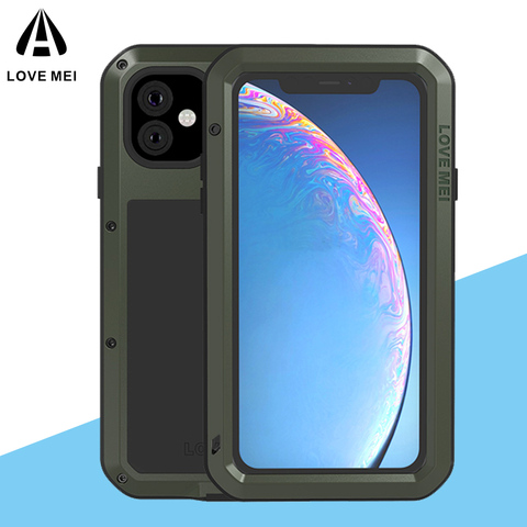 LOVE MEI-funda de aluminio a prueba de polvo para teléfono móvil, carcasa de protección completa a prueba de golpes para iPhone 12 11 Pro Max Heavy Duty 360 ► Foto 1/6