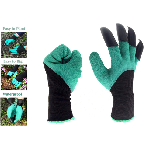 Guantes de plástico ABS para jardinería, accesorios de trabajo para excavación, plantación, 4 garras ► Foto 1/6