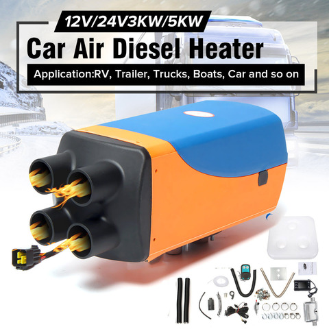 Calentador de aire Diesel para coche, calefactor de estacionamiento de aire diésel de 12V/24V 3KW 5KW 8KW con Panel LCD de Control remoto para Motor, camión y barco ► Foto 1/6