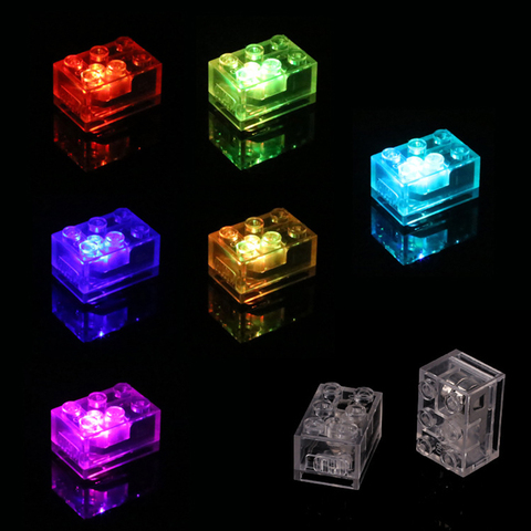 Luces Led luminosas Moc creativas, 2X3, bricolaje, iluminar, bloques de construcción clásicos parpadeantes, compatibles con partículas de ensamblaje ► Foto 1/6