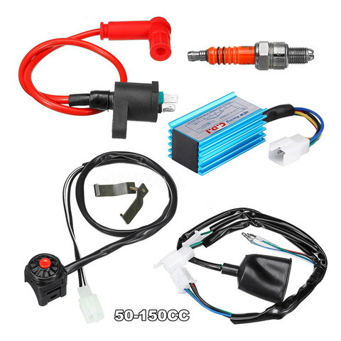 Kit de arnés de cableado CDI, bobina de interruptor de 50/110/125/150cc, para motocicleta, ATV, 5 uds. ► Foto 1/6