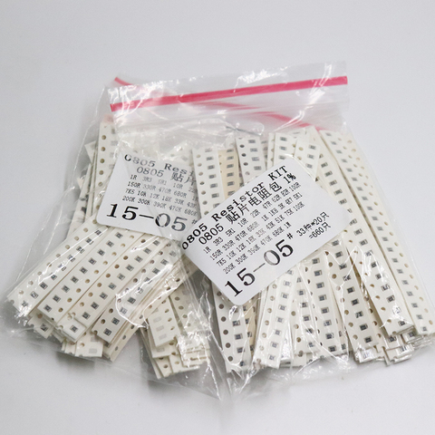 Kit de resistencias SMD 0805, Kit surtido de 1 ohm-1m ohm 1% 33valuesX 20 piezas = 660 piezas, Kit de Muestra ► Foto 1/6