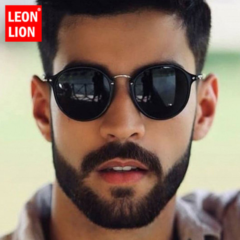 LeonLion-gafas De Sol redondas para hombre y mujer, lentes De Sol Retro De marca De diseñador, De moda, Vintage, De lujo ► Foto 1/6