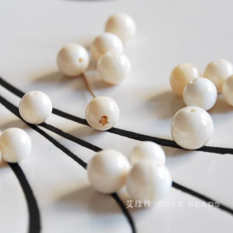 4 unids/lote natural tridacna blanca almeja gigante 12mm14mm suelta perlas redondas joyería DIY para las mujeres ► Foto 1/1