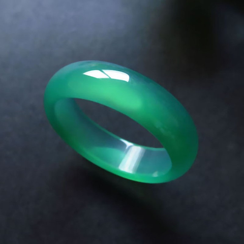 Anillo de Jade tallado a mano de ágata Natural, joyería de moda, anillos de Jade en varios colores, amantes ► Foto 1/6