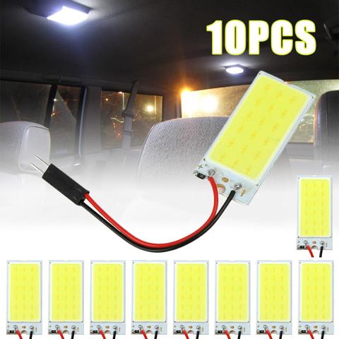 Panel de luz de techo de lectura Led, lámpara de mapa COB 15 SMD, luces interiores para automóvil, Bombilla automática W5W, adaptador T10, 5 uds./10 Uds. ► Foto 1/6