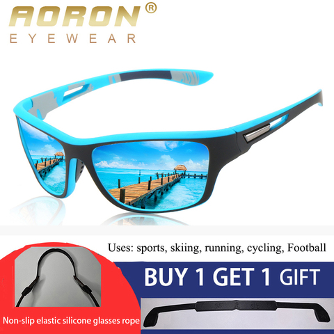 AORON-gafas de sol polarizadas para hombre, lentes de sol para deportes al aire libre, a prueba de viento, de arena, UV400, antirreflejo, montura TR ► Foto 1/6