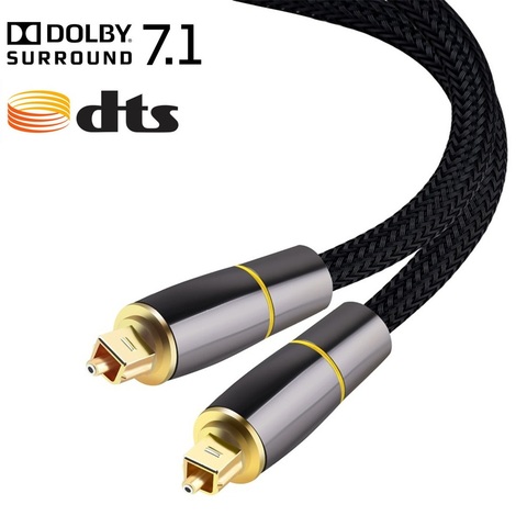 Digital Cable de sonido óptico Toslink 5,1 SPDIF para DVD Xbox 360 Blu-ray CD Cable de altavoz de barra de alambre de 1m 1,5 m 2m 3m 5m 10m ► Foto 1/6