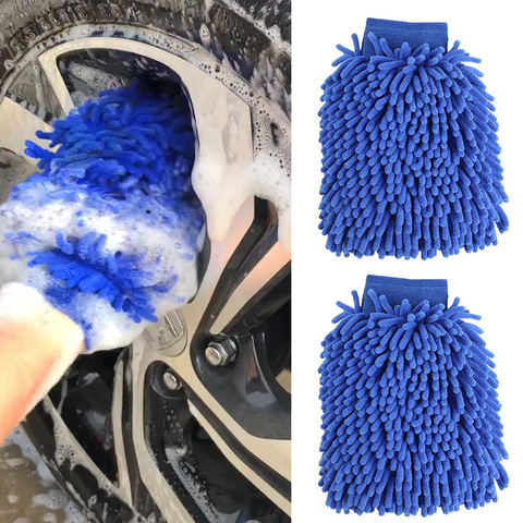 Toallas para lavar coches microfibra chenille coche Toalla de limpieza mitt guante de secado de Hemming lavar Toalla de succión de agua limpiador ► Foto 1/6