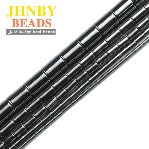 JHNBY 1 ~ 8mm cilindro negro Piedra Natural hematita perlas para la fabricación de la joyería 15,5 ''espaciador granos Diy encanto pulsera collar ► Foto 1/6