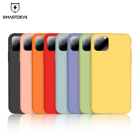 Funda de teléfono SmartDevil de silicona de Color sólido para iphone 11 Pro XS Max 7 8 Plus, fundas de moda suaves y simples para parejas ► Foto 1/6