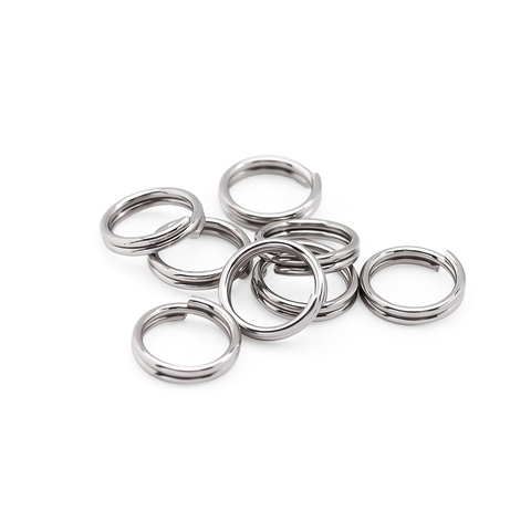 Unids/lote de anillos de doble salto de acero inoxidable, 5, 6, 7, 8, 10 y 12mm, conectores de anillos partidos, suministros de joyería, 100 ► Foto 1/5
