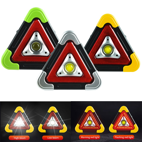 Señal de advertencia triangular, luz de trabajo LED triangular, lámpara de alarma de avería de emergencia para coche, luz intermitente portátil ► Foto 1/6