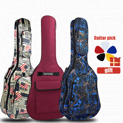 Bolsa de transporte para guitarra de 40 / 41 pulgadas, mochila 600D Oxford impermeable, funda para guitarra folclórica acústica con correas de hombro ► Foto 1/6