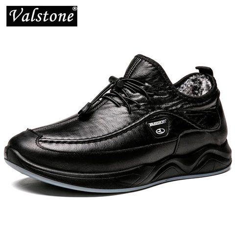 Valstone-zapatos planos informales de piel sintética para hombre, calzado transpirable con cordones, color negro, para otoño e invierno, 2022 ► Foto 1/6