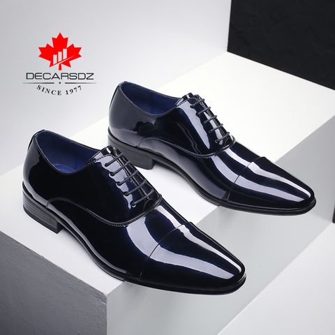 Zapatos formales para hombre 2022 Zapatos de vestir de charol de moda para hombre otoño e invierno marca de oficina de negocios calzado de boda para hombre zapatos ► Foto 1/6