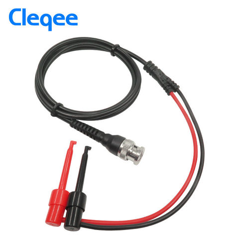 Cleqee-conector macho P1007 BNC Q9 a doble Clip de gancho de prueba, sonda de plomo para osciloscopio, Cable de 120CM ► Foto 1/6