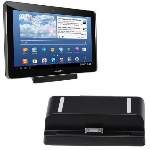 Soporte de estación de carga USB de escritorio + Cable para Samsung Galaxy TAB 2 7,0 8,9 10,1 P5200 Note 10,1 N8000 ► Foto 1/6