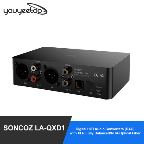 Convertidores de Audio HiFi digitales youyeetooSONCOZ LA-QXD1 (DAC) con XLR completamente equilibrado/RCA/fibra óptica ventanas khades de bajo ruido ► Foto 1/4