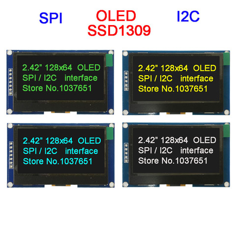 Pantalla LCD OLED de 2,42 pulgadas, 128x64, 12864 SPI I2C IIC, módulo de pantalla LCM, controlador SSD1309 ► Foto 1/6