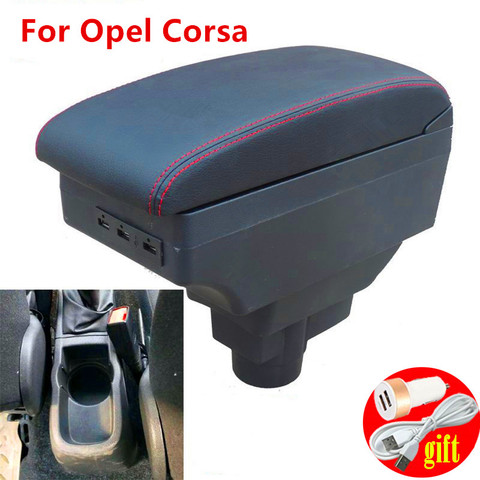 Reposabrazos para Opel Corsa, compartimento de reposabrazos para coche, caja de almacenamiento interior, piezas de retroadaptación con USB ► Foto 1/6