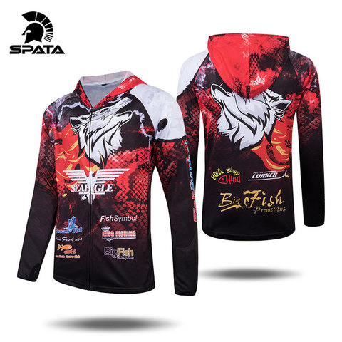 SMATA-ropa de Pesca con capucha, chaqueta UV, abrigo de secado rápido, camisa de Pesca para senderismo, ciclismo, Pesca, deportes al aire libre ► Foto 1/6