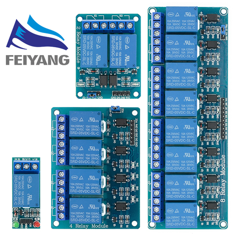 Módulo de canal de relé con optoacoplador, 5v, 1, 2, 4 y 8 Módulo de relé de salida 1, 2, 4 y 8 vías para arduino ► Foto 1/6