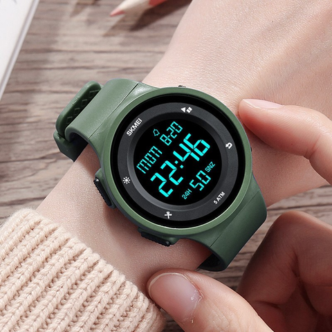 SKMEI-reloj electrónico deportivo para hombre, pulsera Digital LED de silicona resistente al agua con cuenta atrás, 1445 ► Foto 1/6