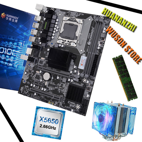 Placa base HUANAN ZHI X58 LGA1366 con procesador Intel Xeon X5650 2,66 GHz con enfriador 8G DDR3 REG ECC memoria ► Foto 1/6