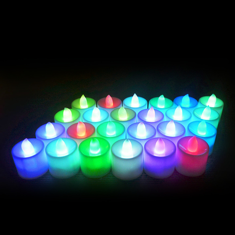 Dropship sin llama ámbar velas vela electrónica LED lámpara de simulación Multicolor Llama luz fiesta en casa decoración del banquete de boda ► Foto 1/6