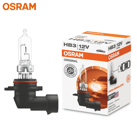 OSRAM-bombilla halógena Original para coche, faro delantero 9005 HB3 12V 60W P20d, lámpara estándar 3200K, calidad OEM, hecho en EE. UU. (individual) ► Foto 1/4