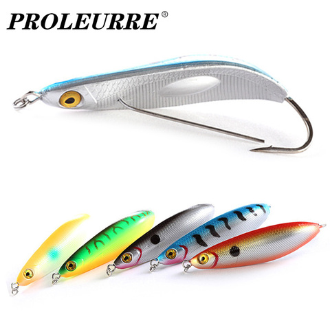 1 Uds Anti hierba gancho y cuchara cebos 8cm 20g de agua dulce Minnow agua salada Crankbait cebo duro Wobblers invierno señuelo para pesca en hielo ► Foto 1/6