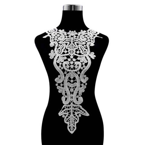 1 Uds bordado 3d de encaje de flores bordado Venise parches DIY Collar de encaje de cuello decorar boda Vestido suministros para manualidades de costura ► Foto 1/6