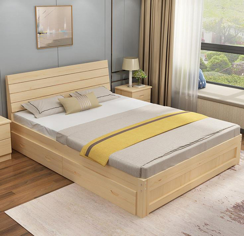 Cama de madera sólida ecológica para niños y adultos, muebles de dormitorio, fácil montaje ► Foto 1/6