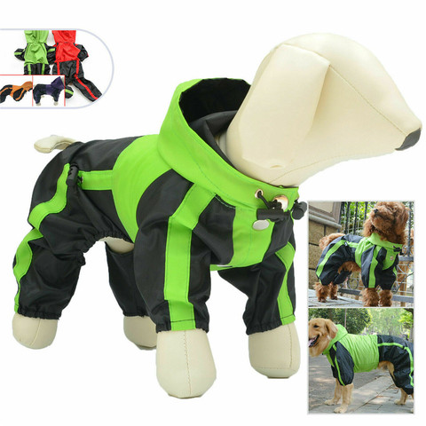 Ropa impermeable para perro mascota, abrigos impermeables para lluvia y nieve, impermeables, a prueba de viento, 4 Patas, para perros pequeños, medianos y grandes ► Foto 1/6