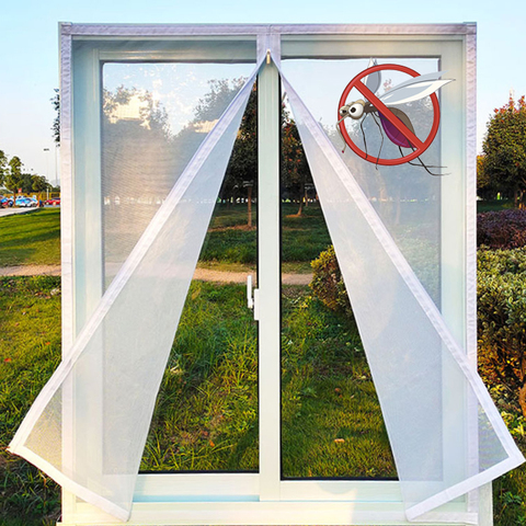 Mosquitera con cremallera para ventana de interior, malla Invisible personalizable con apertura y cierre autoadhesivo a prueba de Mosquitos ► Foto 1/6