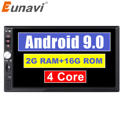 Eunavi-Radio con GPS para coche, reproductor Multimedia con Android 9,0, 2 Din, 7 pulgadas, estéreo, TDA7851, WiFi, Bluetooth, pantalla táctil de 1024x600, SIN dvd ► Foto 1/1