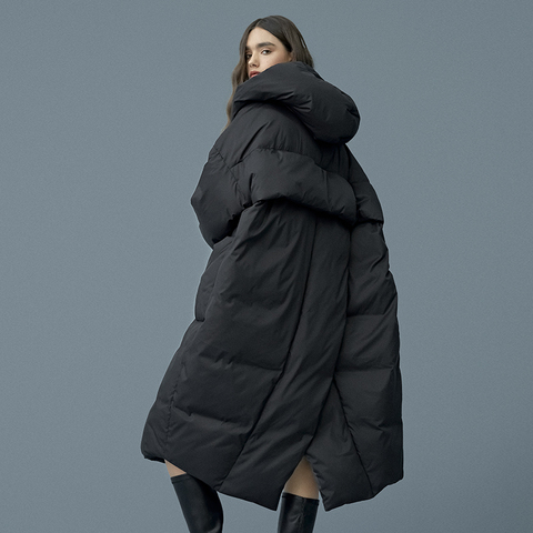 S-7XL de talla grande de invierno abrigo de plumón de pato cálido de gran tamaño mujer x-long abajo chaqueta cálida con capucha estilo de capullo grueso cálido Parkas F192 ► Foto 1/6