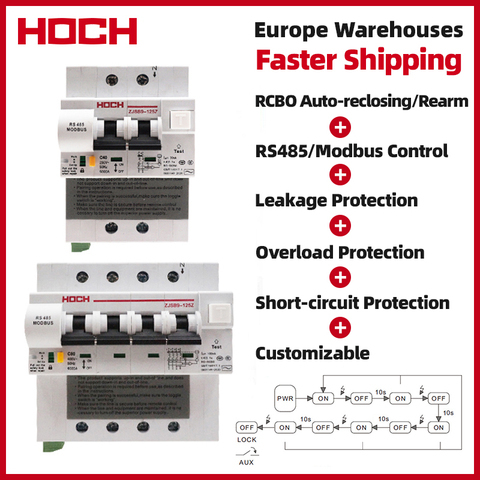 HOCH ZJSB9-80Z-Disyuntor de rebrazo automático con función RS485, interruptor de Control remoto RCBO, fábrica, envío gratis ► Foto 1/4