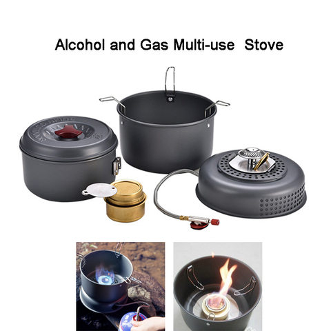 Bulin Q1-estufa de Alcohol multiusos para exteriores, estufa de Gas de una pieza con olla para Picnic, senderismo, Camping, equipo de supervivencia al aire libre ► Foto 1/6