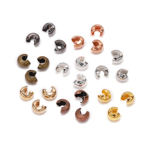 100 unids/lote de perlas redondas de cobre de plata diámetro 3 4 5 mm cuentas espaciadoras de tapón para hacer joyas DIY ► Foto 1/6